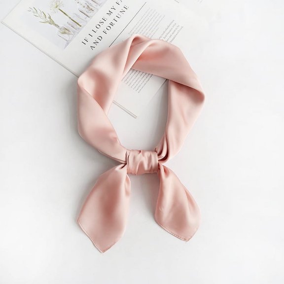 Firefly Hope Elegant Personalized Scarf, Solid Color Small Square Scarf 70 * 70cm Solid Color Simple Versatile Spring/Summer Scarf (Light Pink)