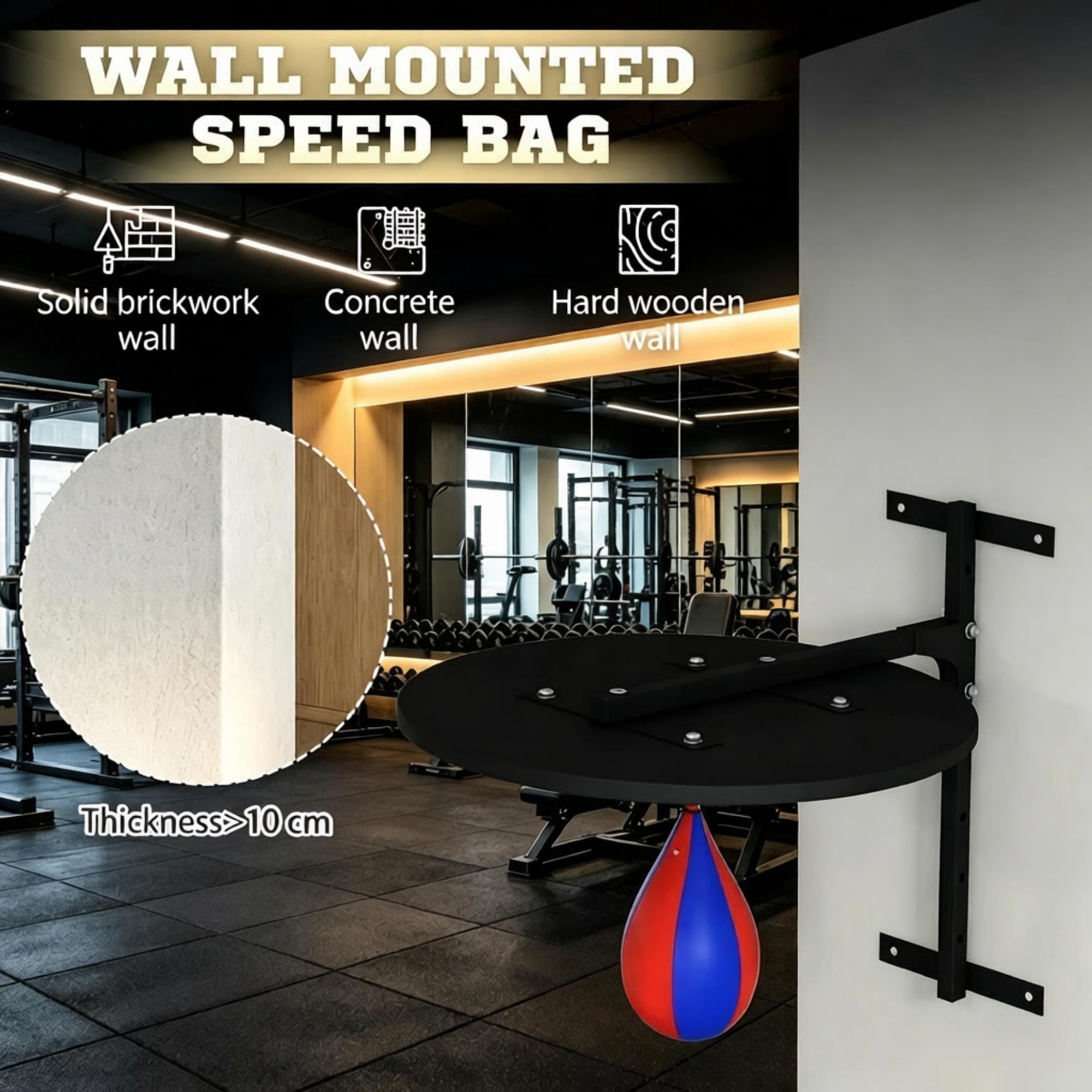Adjustable Wall Mounted Speed Bag Platform Punching Bag Training Kit for Boxing Fitness Gym Equipment