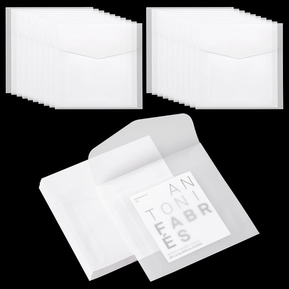 50pcs Glassine Paper Envelopes 3.9 x 3.9 inch Translucent Paper Envelope Bag Square Invitation Envelopes Greeting Card Envelopes for DIY