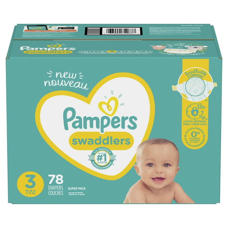 Pampers Swaddlers Newborn Baby Diapers, Soft and Absorbent, Size 3