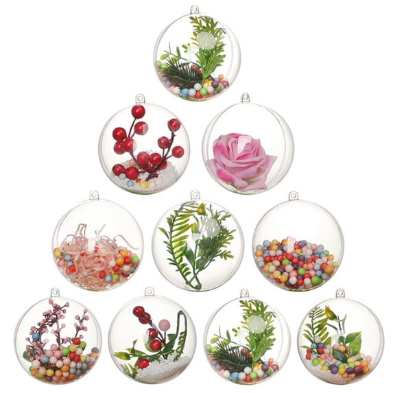 5Pcs Christmas Clear Baubles Transparent Ball 5PCS DIY Plastic Ball for Christmas Wedding Decorations Party Decor