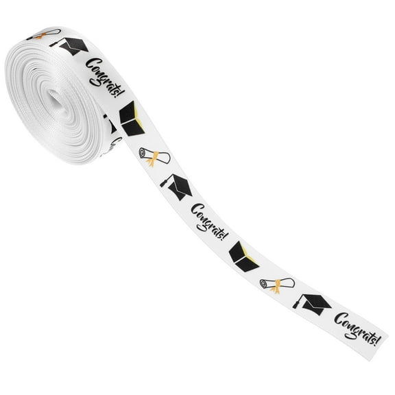 MIPCASE White Graduation Ribbon Roll for Wrapping, Party Decorations, Craft Projects, and Celebration Accessories