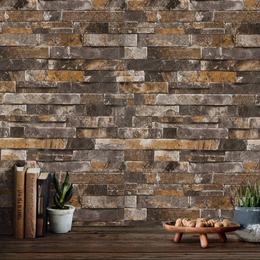 3D Brick Texture Wall Stickers Vinyl Art Decor Wallpaper Rolls Waterproof 10m 
