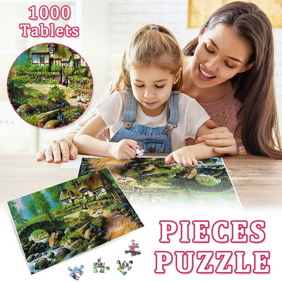 Toys Games Kids,Christmas Decorations,Baby Toys Clearance,Novelty Gag Toys for Girls Boys,Christmas Gifts for Kids,1000 Large Adult and Children's Puzzle Festival Gift Virtual Puzzle Christmas