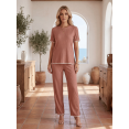 thumbnail image 2 of Conjunto 2 Piezas Casual Chic para Mujer, Blusa de Manga Corta y Pantalón Cómodo, Estilo Elegante y Sofisticado para Mujer, 2 of 5