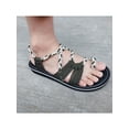thumbnail image 3 of Woobling Womens Flat Clip Toe Sandals Summer Women Bohemian Bandages Casual Beach Shoes, 3 of 3