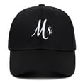 thumbnail image 3 of Sombrero negro con letras MR MRS bordadas, pareja, Joker Simple, protector solar, sombrero para el sol, primavera y verano, 3 of 6