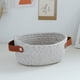 thumbnail image 3 of Cesta de almacenamiento Bewildely nórdica con asas Cestas de contenedor tejidas Marrón, 3 of 6