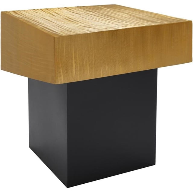 Pemberly Row Table d'Appoint Moderne / Contemporain en Métal Texturé Doré