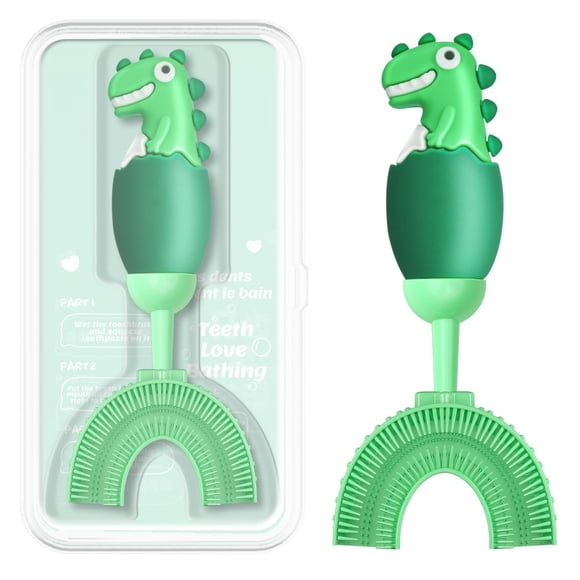 Cepillo de dientes ZMRZ en forma de U, suave de silicona para niños de 2 a 7 años