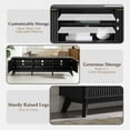 thumbnail image 6 of KeyWhat 70" Mid-Century Modern TV Stand for 75 Inches TV, Fluted Doors & Adjustable Shelves, 6 of 7