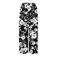 thumbnail image 4 of WTOBBY Women's Printed Wide Leg Pants with Floral Design High Waist Drawstring Loose Casual Trousers and Side Pockets for Summer Style ,Black L, 4 of 6