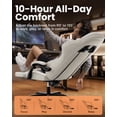 thumbnail image 5 of HLDIRECT Ergonomic Fabric Gaming Chair with Footrest and Massage Lumbar Support, Gamer Chair with 330lb Capacity, Video Game Chair for Adults, White, 5 of 8