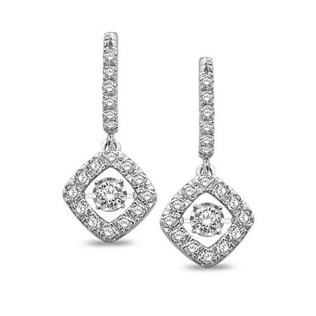 59619W-E-A1 14K 1 Carat Moving Diamond Earrings