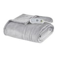 thumbnail image 1 of Serta Polyester Fabric Microlight Heated Electric Throw in Gray, 1 of 5