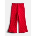 thumbnail image 3 of Wonder Nation Toddler Girls Embossed Crewneck Top and Flare Pants Set, Sizes 12M-5T, 3 of 5
