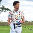 thumbnail image 3 of Balery Summer Camisa Polo de Hombre con Estampado, de Manga Corta y Tejido Medio, Camisa Tipo Golf Polo-Small, 3 of 6