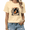 1-Beige, variant on UNISHE Women's Red Woodland Fox Graphic Short Sleeve T-Shirt Cotton Crewneck Top