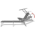 thumbnail image 5 of vidaXL Sun Lounger with Canopy Steel Grey, 5 of 5