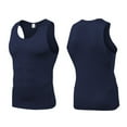 thumbnail image 5 of UVEASISHA Tight Muscle Shirt for Men Moisture Wicking Quick Dry Workout Tank Tops Stretch Slim Fit Bodybuilding Gym Shirts Soft Cozy Undershirt Navy XXL, 5 of 5
