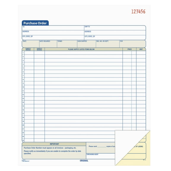 TOPS, TOP46146, Carbonless 2-Part Purchase Order Books