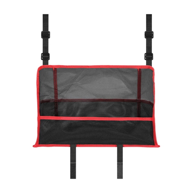 Organizador de almacenamiento para coche con bolsillo de red entre los asientos delanteros, universal, multiusos Rojo