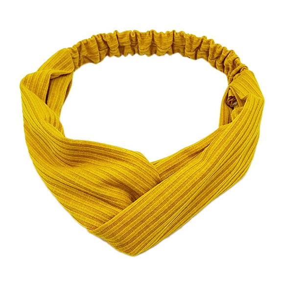 BKQCNKM Headbands for Women Headband for Washing Face Ladies Knot Solid Color Headband Elastic Head Wrap Hair Band Headbands, Yellow