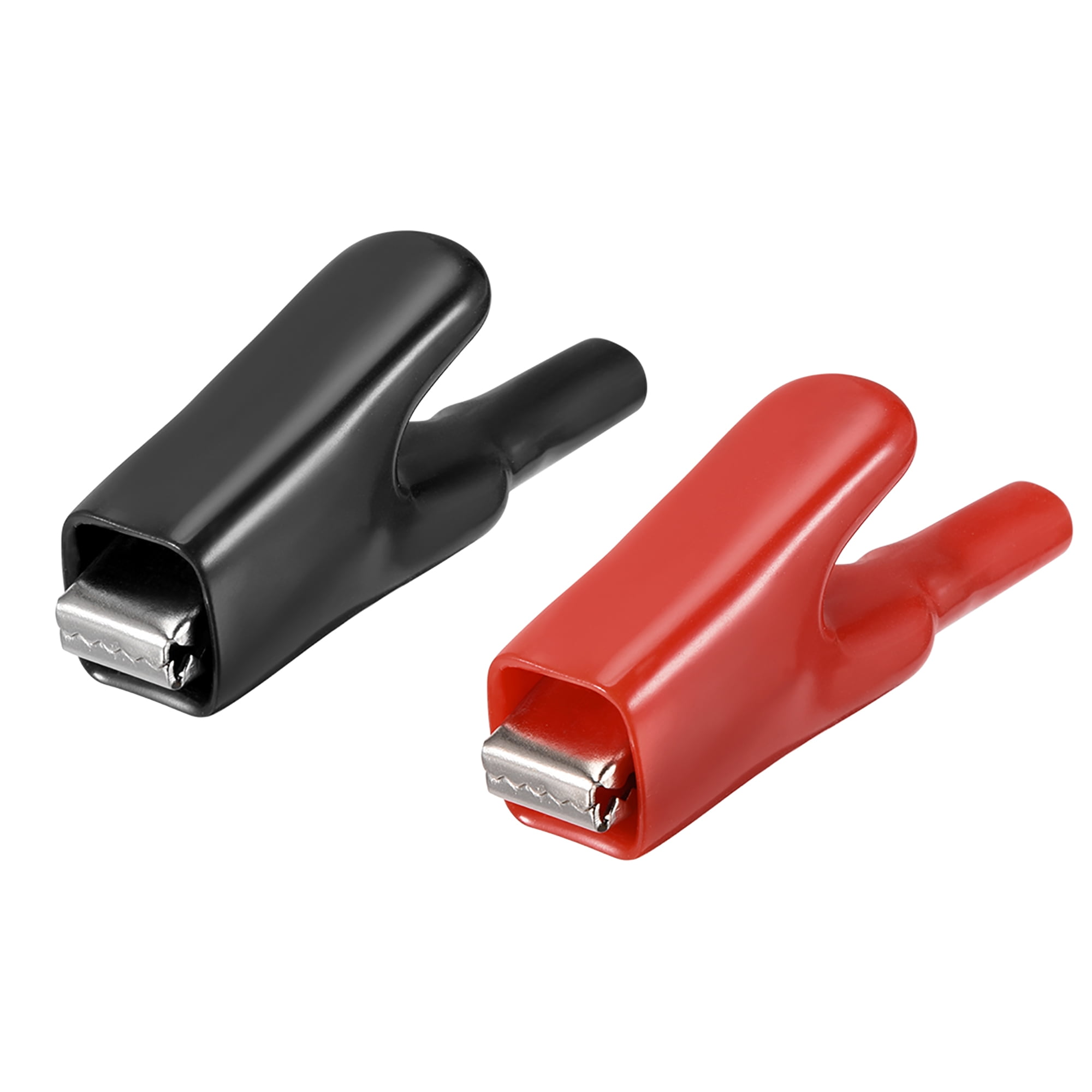 Uxcell 50A Red Black Iron Full Shroud Alligator Clip Adapter Test Clamp 2 Pack