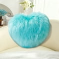 thumbnail image 5 of Heart Shaped Throw Pillow, Faux Fur Plush Decorative Cushion for Couch Bed, Cute Gift for s Valentine's Day Christmas(Sky Blue), 5 of 6