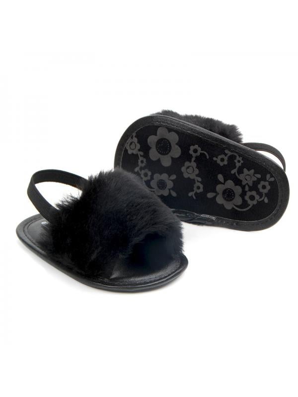 baby girl fur sandals