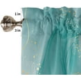 thumbnail image 5 of Teal Green Marble Kitchen Curtains Valance and Tier Curtains Set, Gold Yellow Lines Ombre Color Marble Farmhouse Curtain & Drape 3PCS Rod Pocket Window Short/Half/Small Tier Curtain 27.5x24x2, 5 of 6