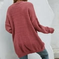 thumbnail image 6 of tklpehg Womens Sweaters Solid Color Loose Knit Sweater Long Sleeve Tops Fashion V-Neck Sweater Casual Fall Winter Warm Sweater Cardigan Sweater Pink S, 6 of 7