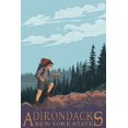 thumbnail image 1 of Adirondacks, New York, Hiker on Mountain (12x18 Wall Art Poster, Room Decor), 1 of 3