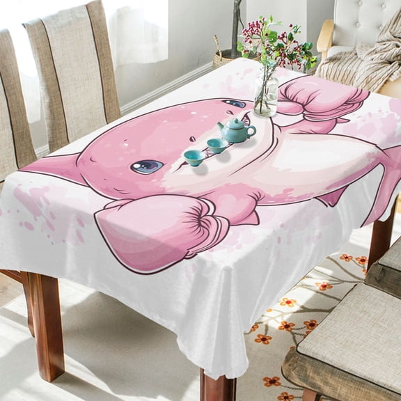 YAZAOO Square Tablecloth Pugilism Cute Shark Pattern Tableclothes