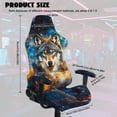 thumbnail image 2 of Whosucclay Wolf Galaxy Print Gaming Chair Slipcover Stretch Gaming Chair Seat Cover with Zipper Gamer Chairs Protector Fits Most Office/PC Chairs & Racing Style Seats, 2 of 8