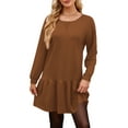 thumbnail image 3 of UVN Vestidos de Otoño para Mujer, Vestido de Sudadera Casual de Gran Tamaño con Cuello Redondo y Manga Larga de Invierno, 3 of 8