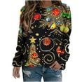 thumbnail image 2 of JingHai Ugly Christmas Sweatshirts Women Christmas Sweater Xmas Tree Sequin Top Winter Crewneck Family Holiday Outfits-Multicolor S, 2 of 5