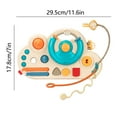 thumbnail image 3 of Toddler Steering Wheel Activity Toy with Suction Cup, Sensory Busy Board with Gears & Buttons for Stroller, Crib & Travel, Ages 6+ Months Blue, 3 of 6