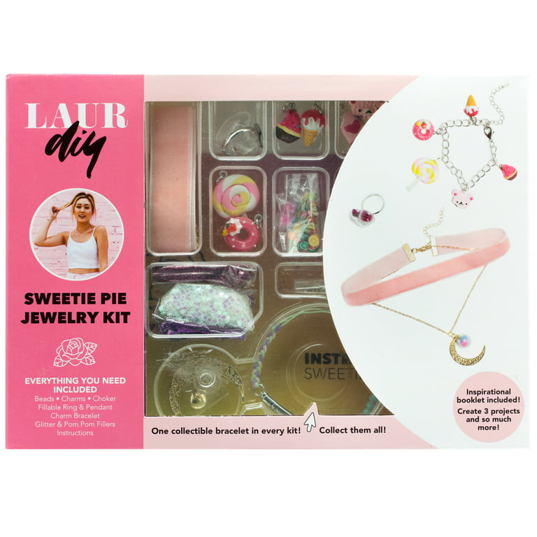 LaurDIY Sweetie Pie DIY Jewelry Making Kit with Cute Candy Enamel