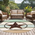 thumbnail image 4 of Beige Sage Green Texas Star Round Area Rug 7 FT, Non Slip Living Room Area Carpet, Vintage Stars Wooden Washable Soft Circular Rug Non-Shedding Floor Carpet for Bedside Office Play Room Classroom, 4 of 9