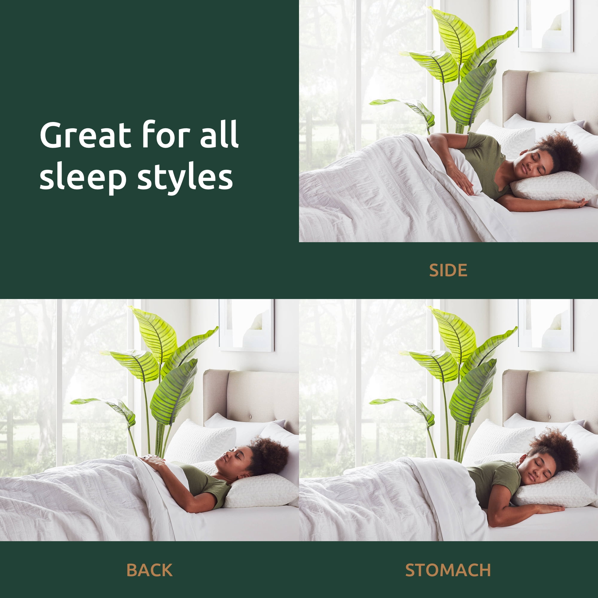 Rest Haven Ultra Plush Bed Pillow with Shredded Foam and Customizable Loft, Queen, 2 Pack