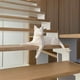 thumbnail image 4 of 1 gato geométrico de origami 3D hecho a mano, modelo de papel, decoración de escritorio o ventana, rompecabezas educativos, animal 3D (blanco), 4 of 5