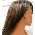 thumbnail image 3 of 14kt Gold CZ's Jet Black Onyx Hoop Earrings, 3 of 3