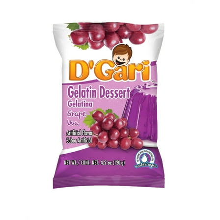 D'Gari Grape Gelatin Dessert, 4.2 oz