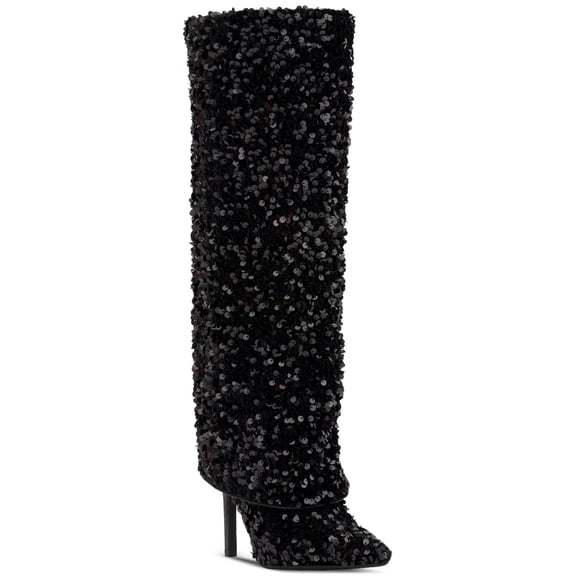 I.N.C. International Concepts Skylar Cuff Dress Boots Black Sequin 8M
