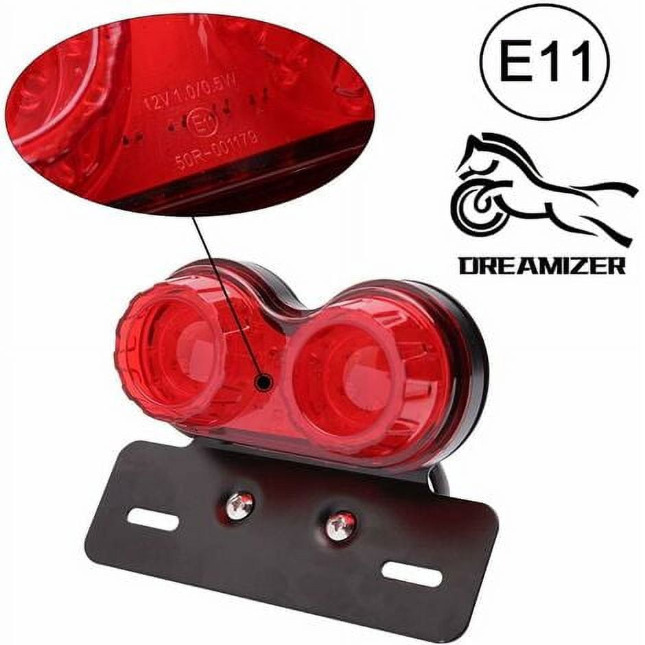 Universal 40 LED Dual Motorcycle Tail Light Brake Light, Turn Signal Indicators Running Lamp with License Plate Bracket for Street Bike Dirt Bike Cruiser (Red),FloreceBien