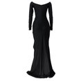 thumbnail image 6 of Baqcunre Wedding Guest Dresses For Women Women High Split Long Formal Evening Dress Maxi Party Gown Sleeve Slit Dress Prom Long Dress Homecoming Dresses Formal Dresses For Women Black Dress L, 6 of 6