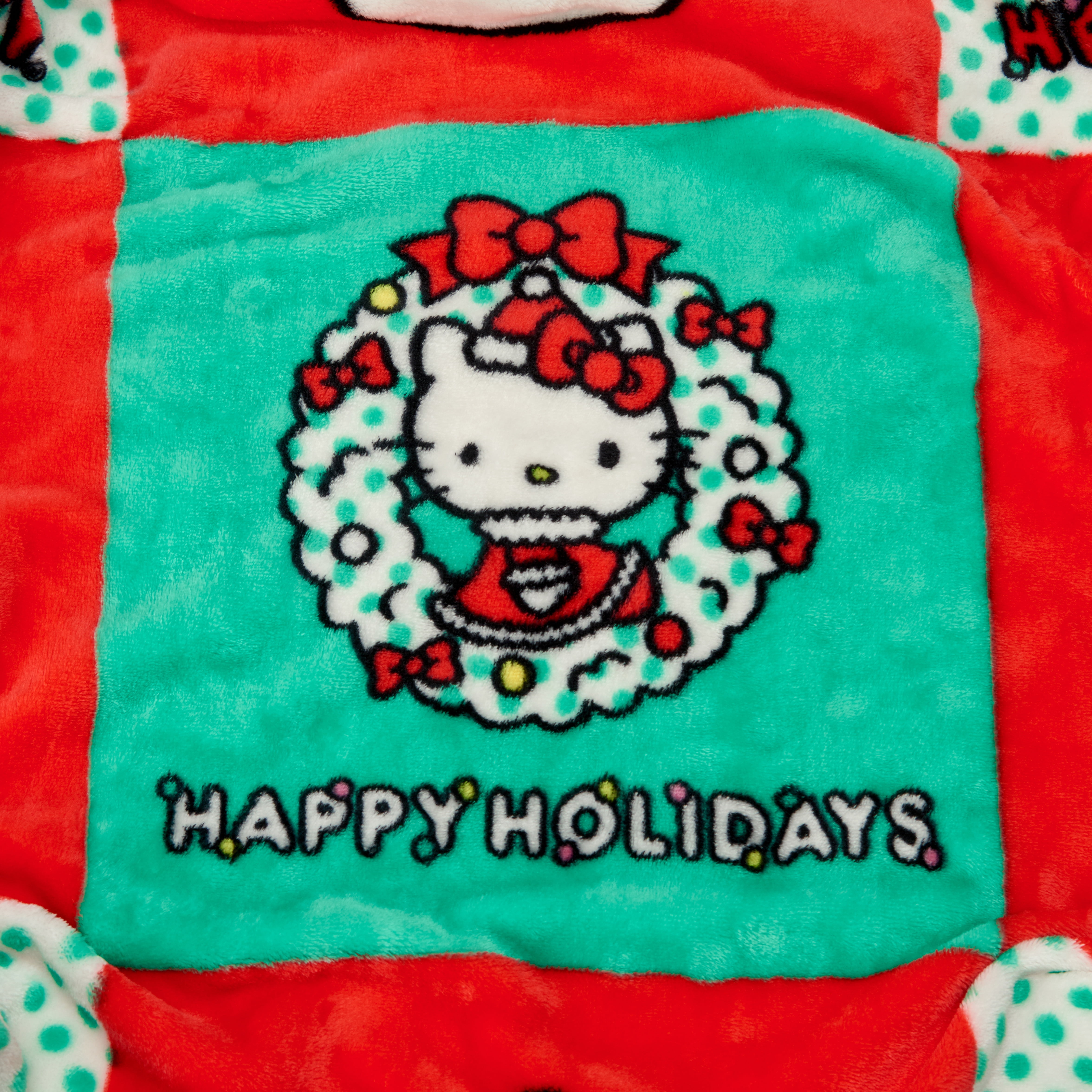 Hello Kitty Holiday Hugs Sanrio Kids Silk Touch Throw Blanket, 50 x 70 inches Red and Green – Soft Plush Fleece Throw Blanket