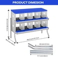 thumbnail image 4 of QinaQin Caja nido para gallinas de 6, 8 o 10 compartimentos con patas de soporte, diseño fácil de limpiar e instalar para proteger huevos, 4 of 7