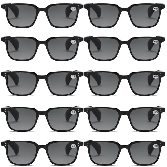 10 Pairs Mens Womens Unisex Reading Sunglasses Magnified Full Tinted Lens Sun Readers 0.75